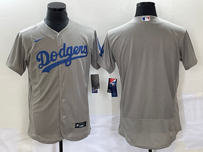 Men's Los Angeles Dodgers Blank Gray Flex Base Stitched Baseball Jersey